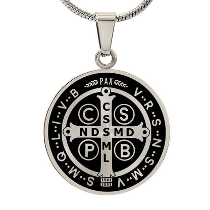 Personalized Saint Benedict Medal Necklace