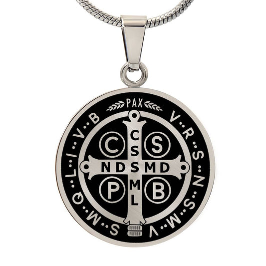 Personalized Saint Benedict Medal Necklace
