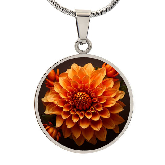 Orange Dahlia Necklace