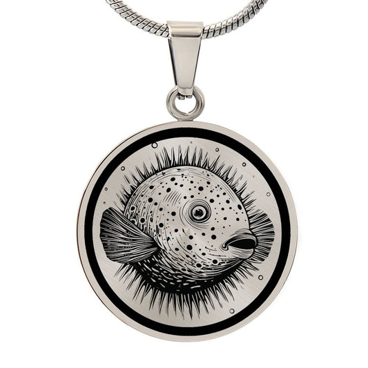 Personalized Puffer Fish Necklace