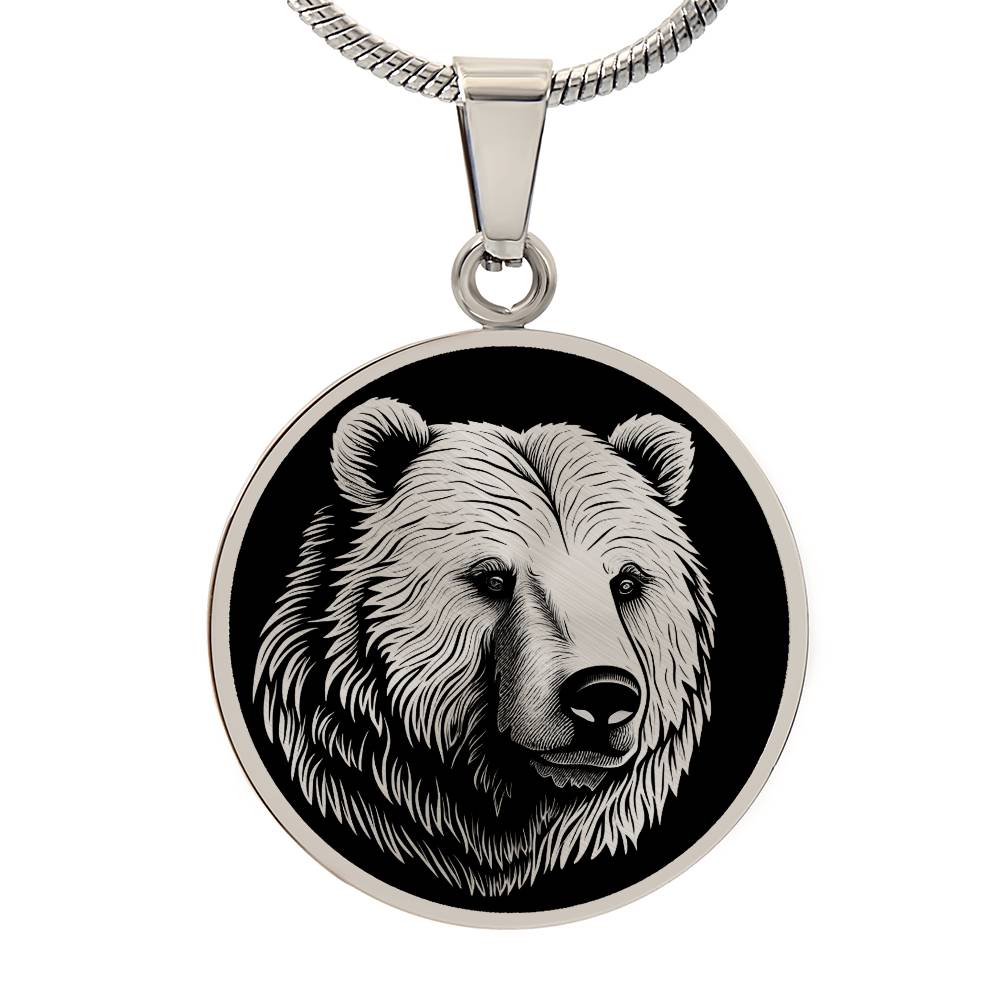 Personalized Grizzly Bear Necklace