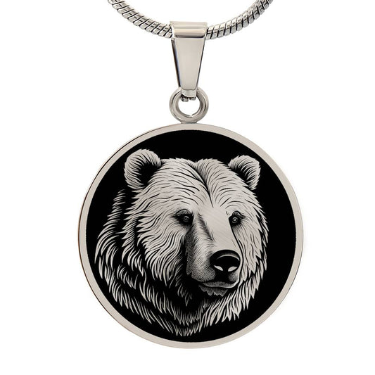 Personalized Grizzly Bear Necklace