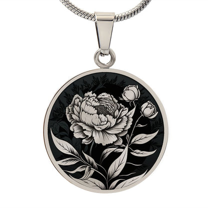 Personalized Peony Necklace