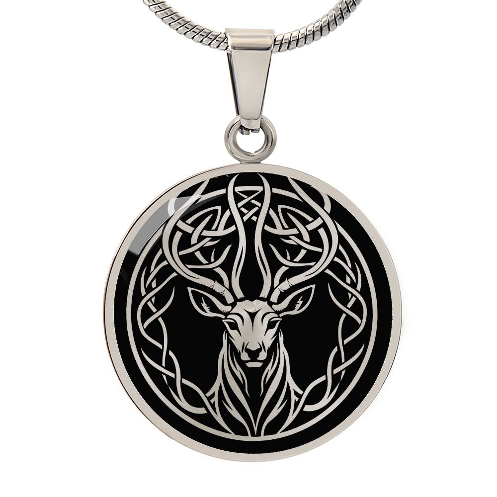 Personalized Celtic Deer Necklace