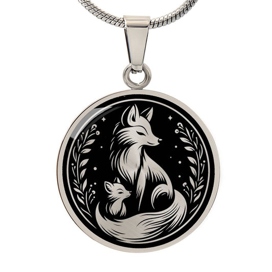 Mother & Baby Fox Necklace,