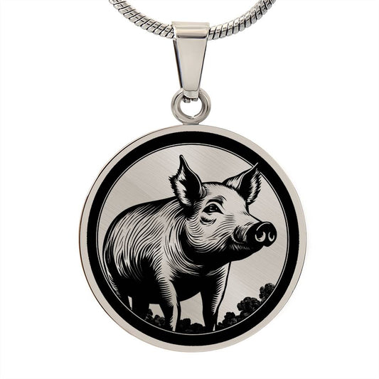 Personalized Pig Necklace