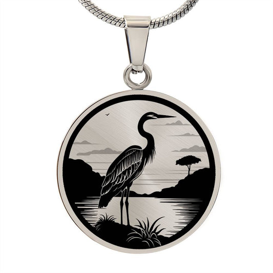 Personalized Heron Necklace