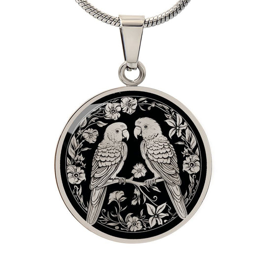 Personalized Lovebirds Necklace