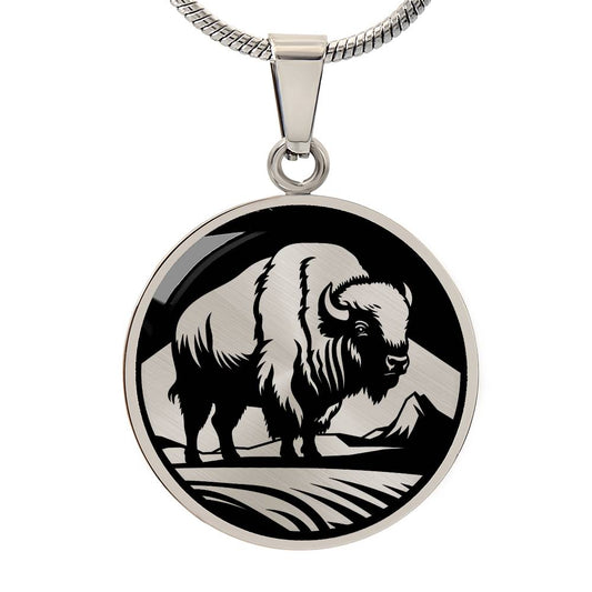 Personalized Bison Necklace