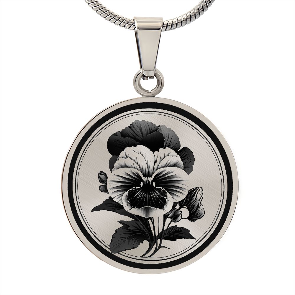 Personalized Pansy Necklace