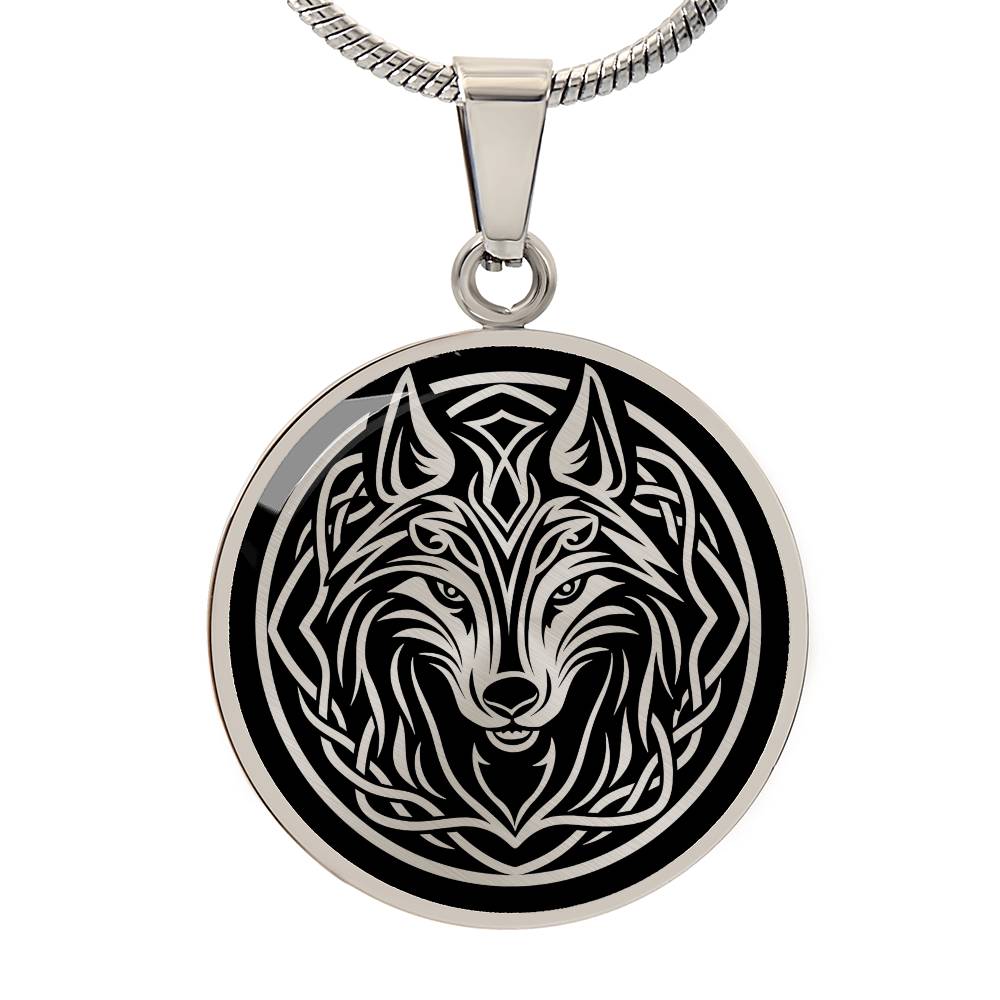 Personalized Celtic Wolf Necklace