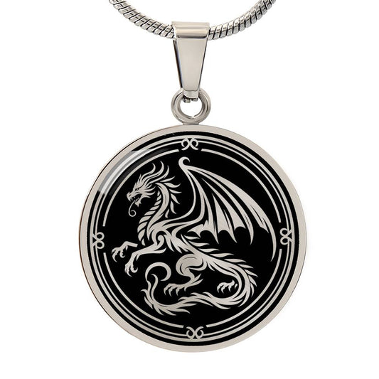 Personalized Heraldic Dragon Necklace