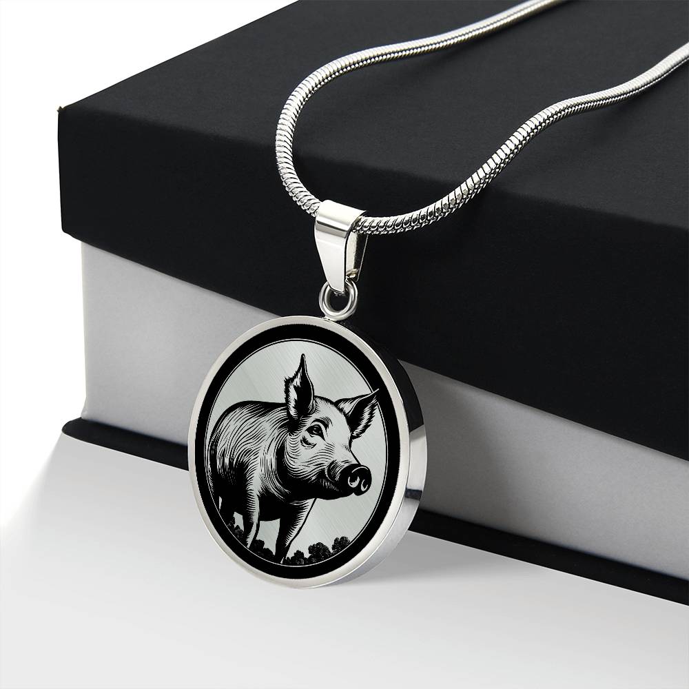 Personalized Pig Necklace