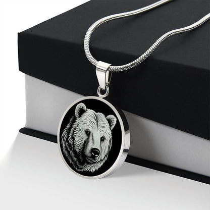 Personalized Grizzly Bear Necklace