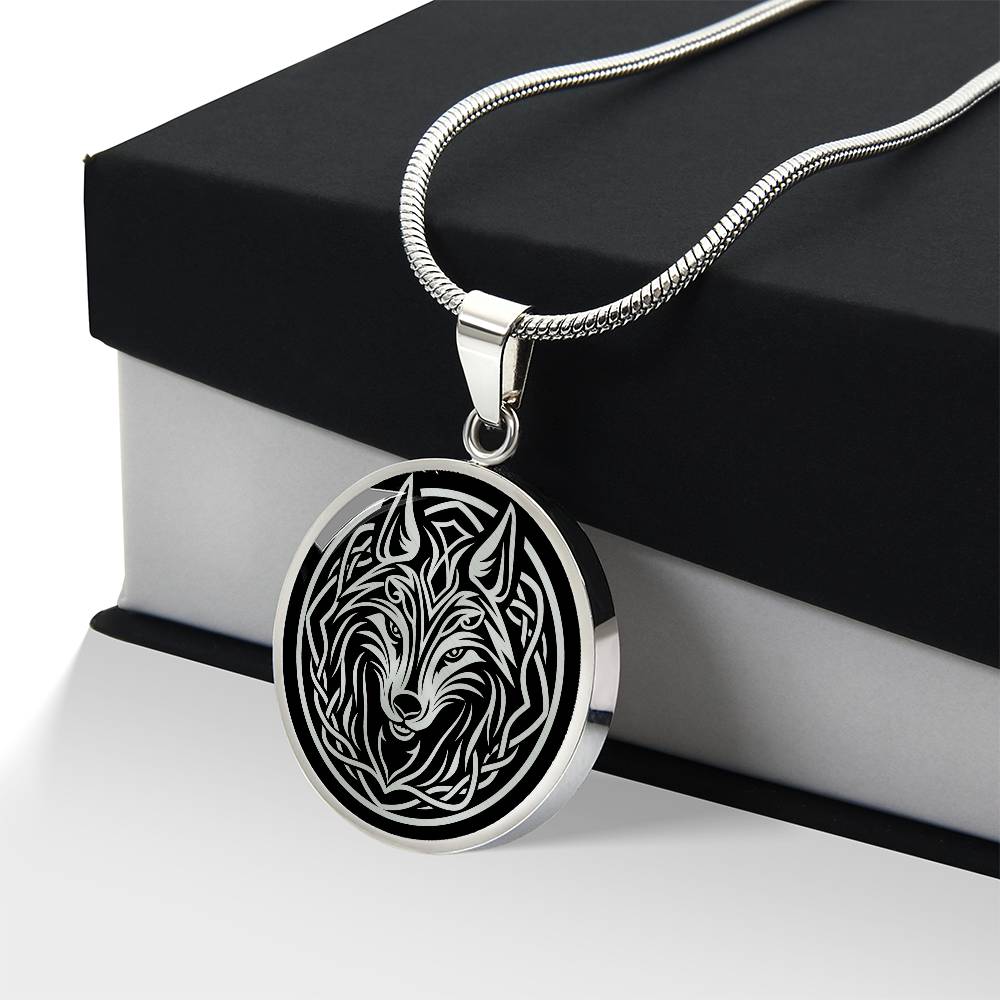 Personalized Celtic Wolf Necklace