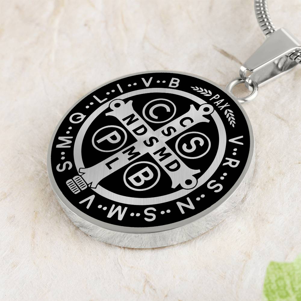 Personalized Saint Benedict Medal Necklace