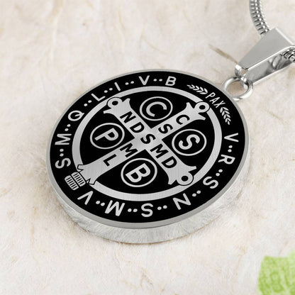Personalized Saint Benedict Medal Necklace