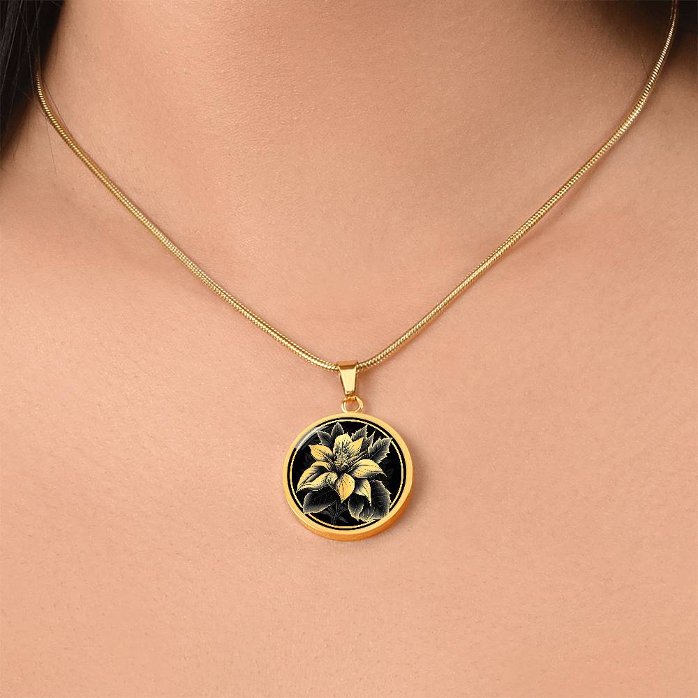 Personalized Poinsettia Necklace