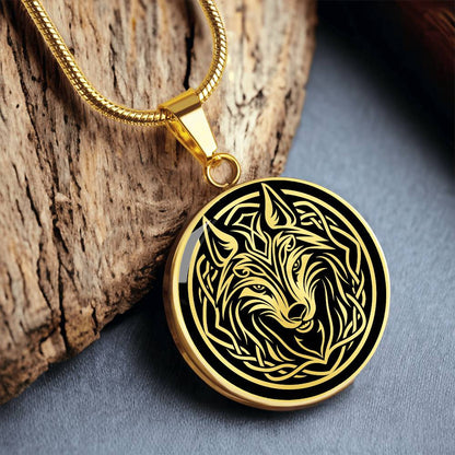 Personalized Celtic Wolf Necklace