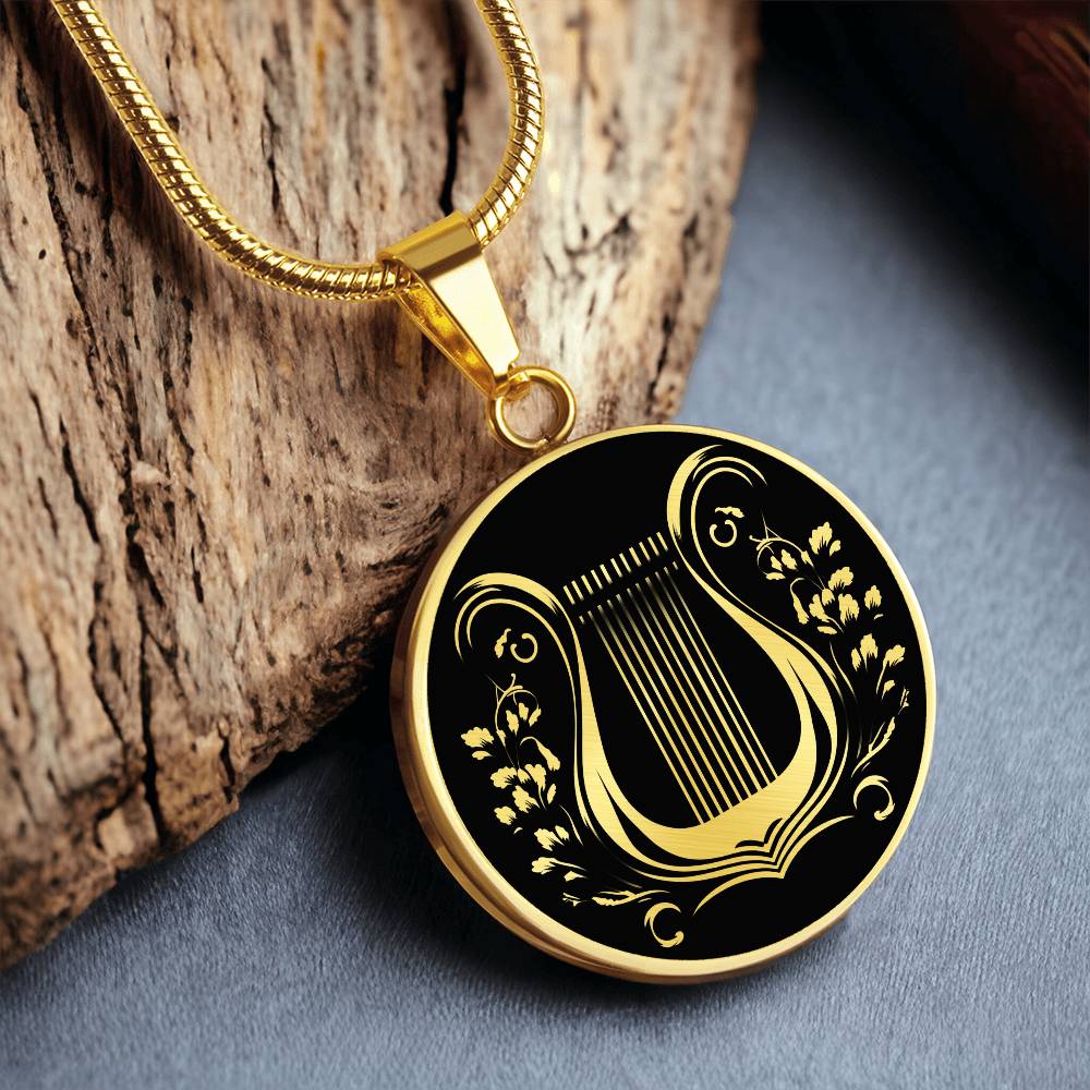 Personalized Lyre Necklace