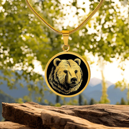 Personalized Grizzly Bear Necklace