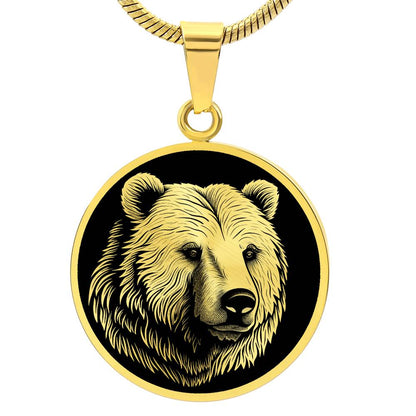 Personalized Grizzly Bear Necklace