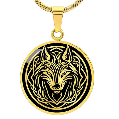 Personalized Celtic Wolf Necklace