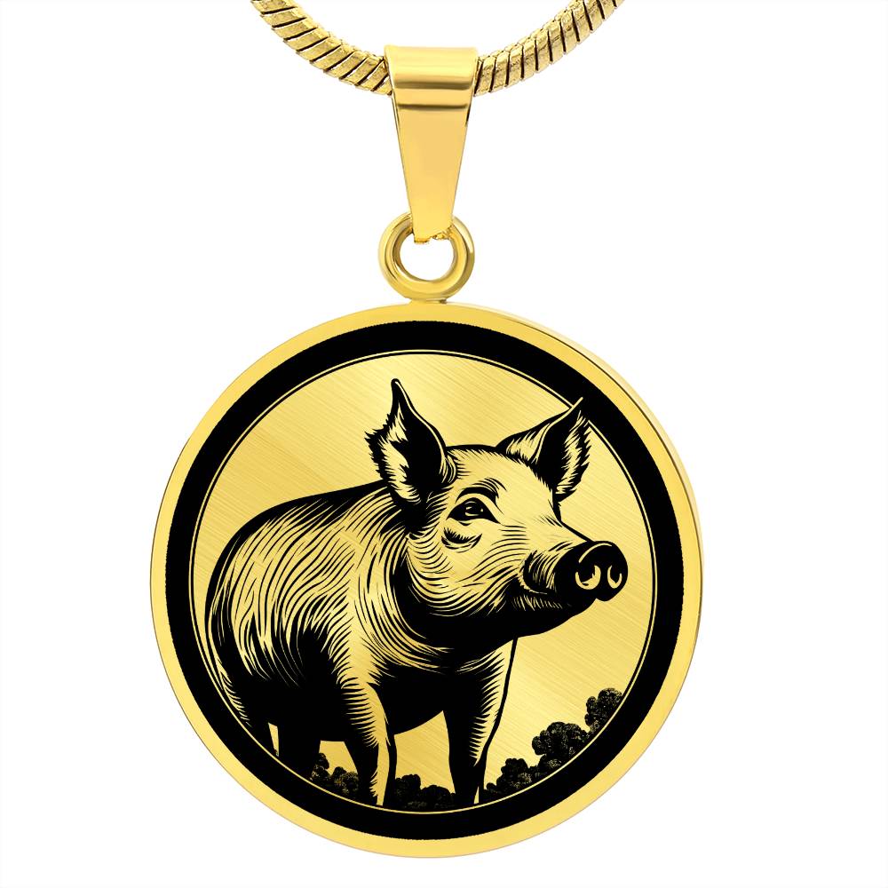 Personalized Pig Necklace