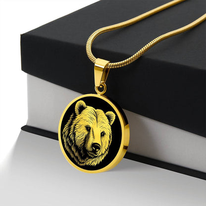 Personalized Grizzly Bear Necklace