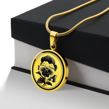 Personalized Pansy Necklace