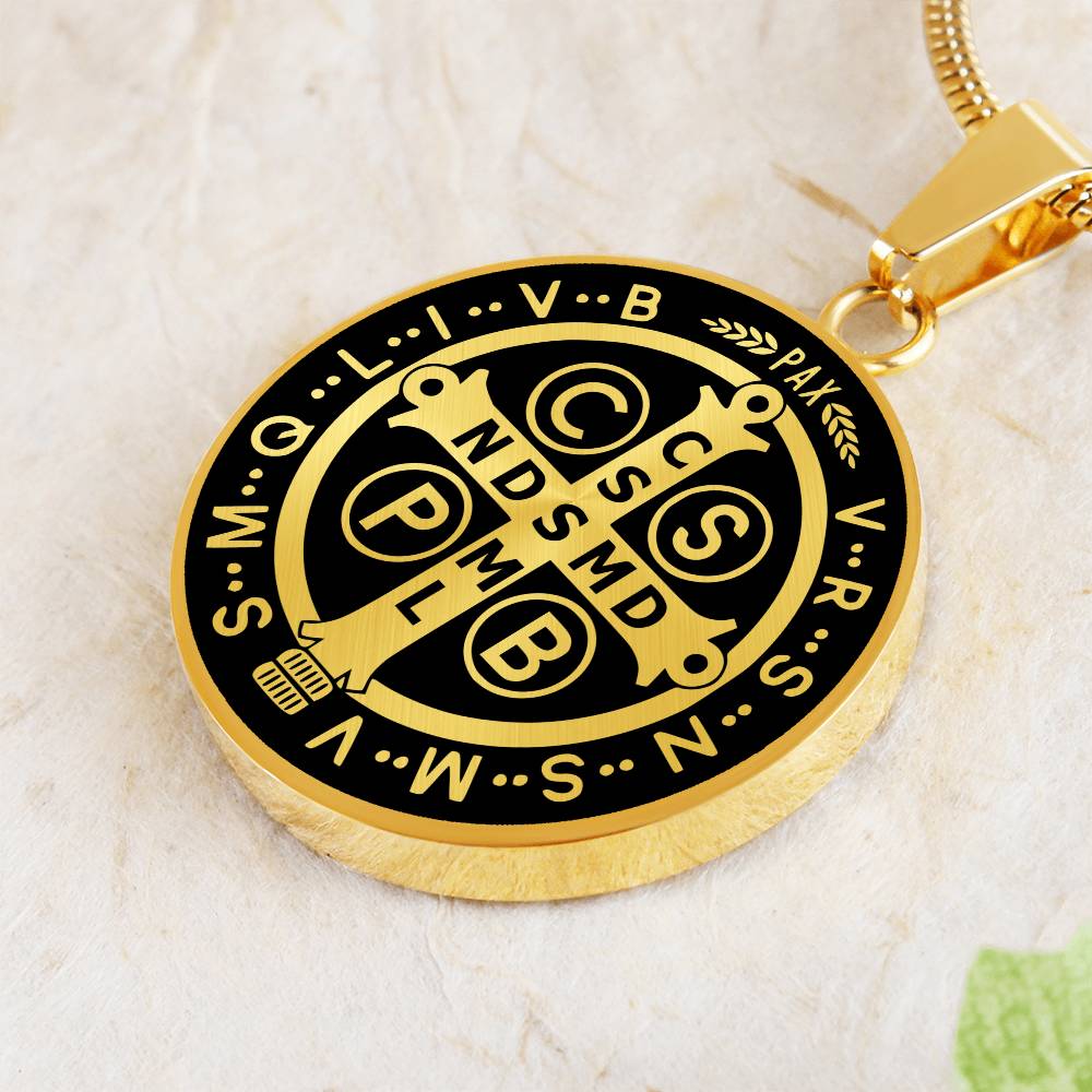 Personalized Saint Benedict Medal Necklace