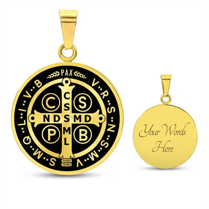 Personalized Saint Benedict Medal Necklace