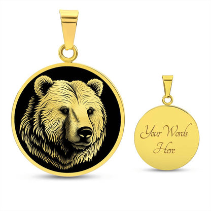 Personalized Grizzly Bear Necklace