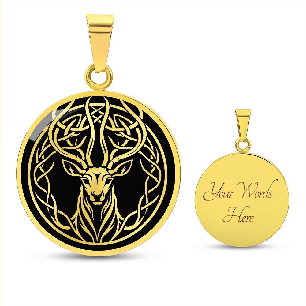 Personalized Celtic Deer Necklace