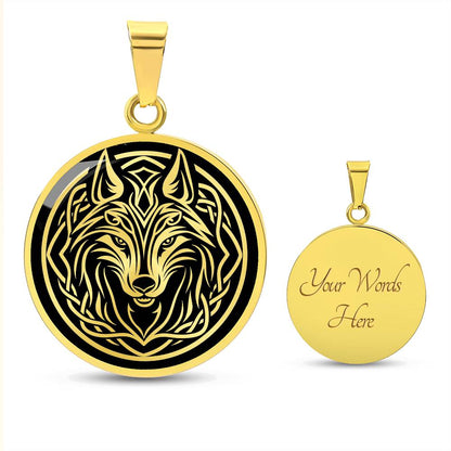 Personalized Celtic Wolf Necklace