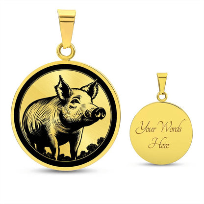 Personalized Pig Necklace