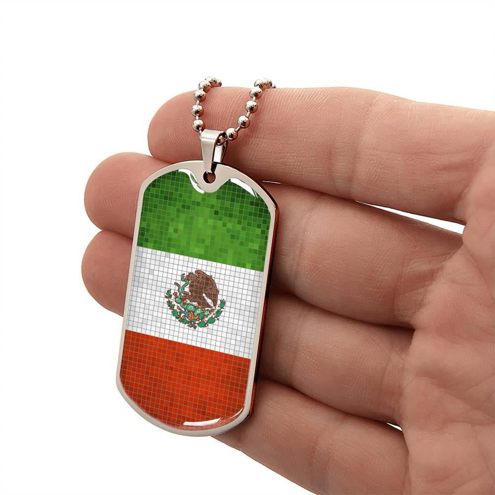Personalized Mexico Flag Necklace