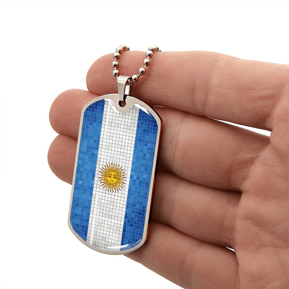 Personalized Argentina Flag Necklace