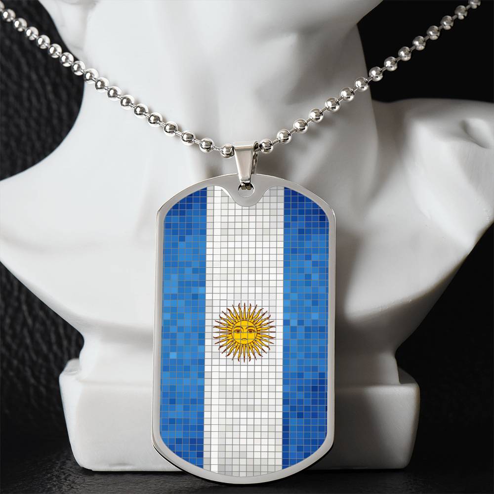 Personalized Argentina Flag Necklace