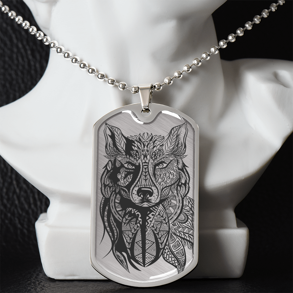 Grey Wolf Necklace - Wolf Pendant