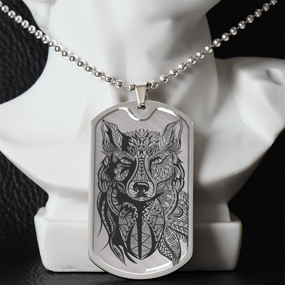 Grey Wolf Necklace - Wolf Pendant