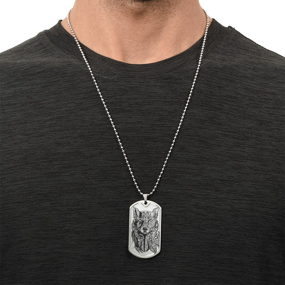 Grey Wolf Necklace - Wolf Pendant