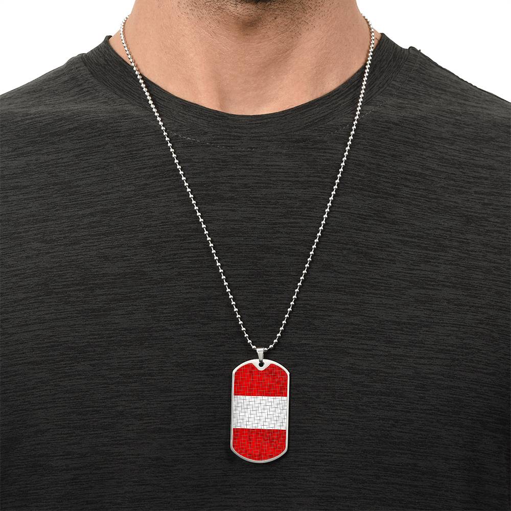 Personalized Peru Flag Necklace
