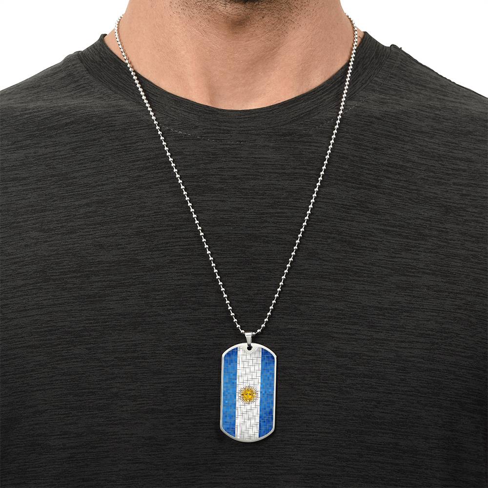 Personalized Argentina Flag Necklace