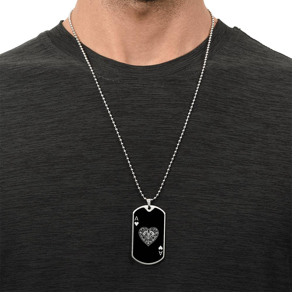 Personalized Ace of Hearts Necklace