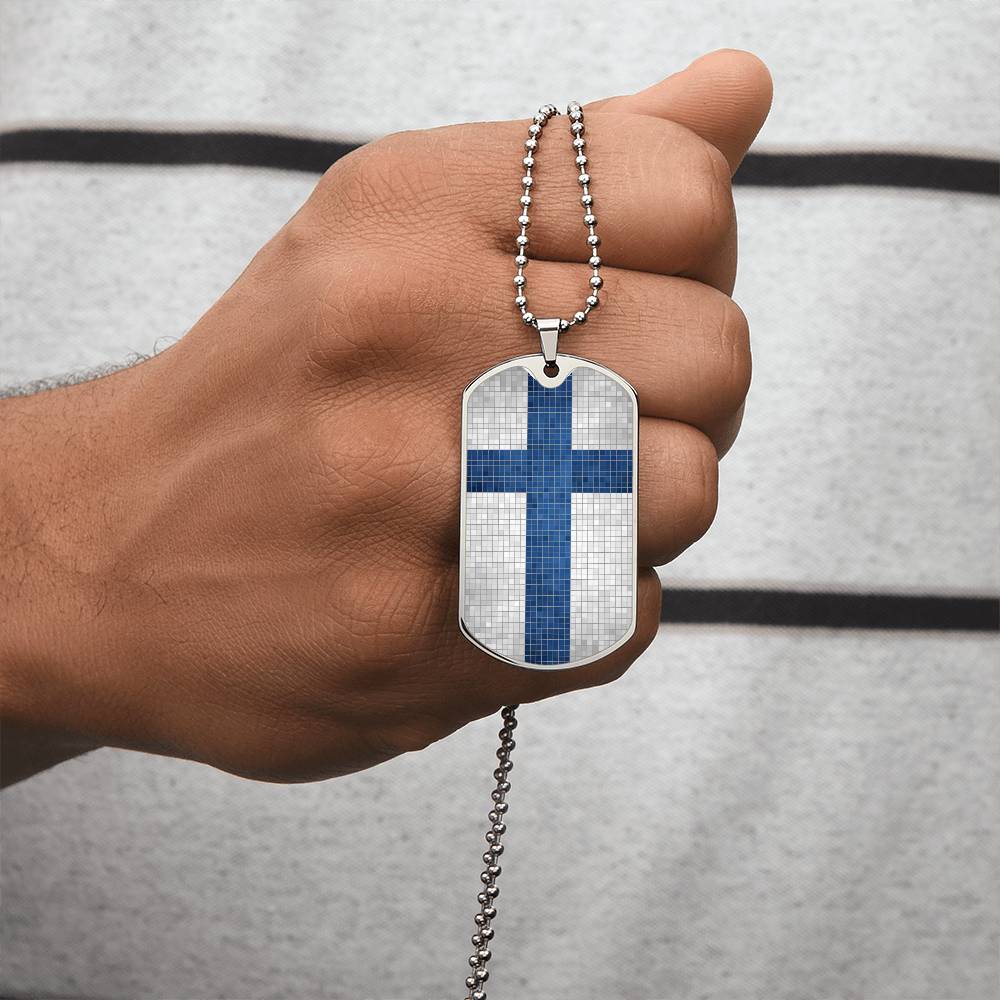 Personalized Flag of Finland Necklace