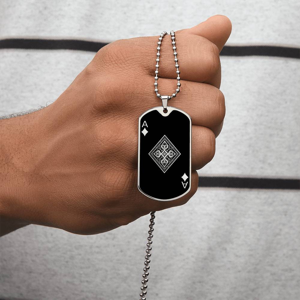 Personalized Ace of Diamonds Necklace
