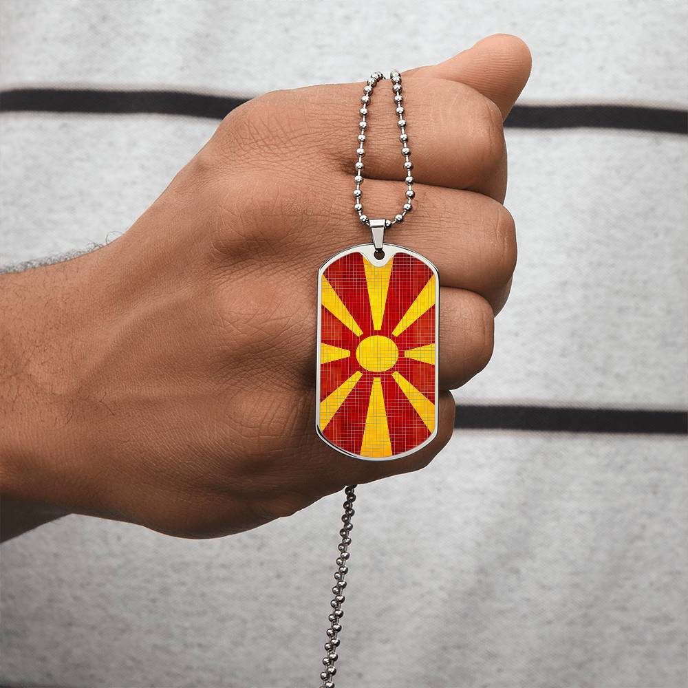 Personalized Flag of Macedonia Necklace