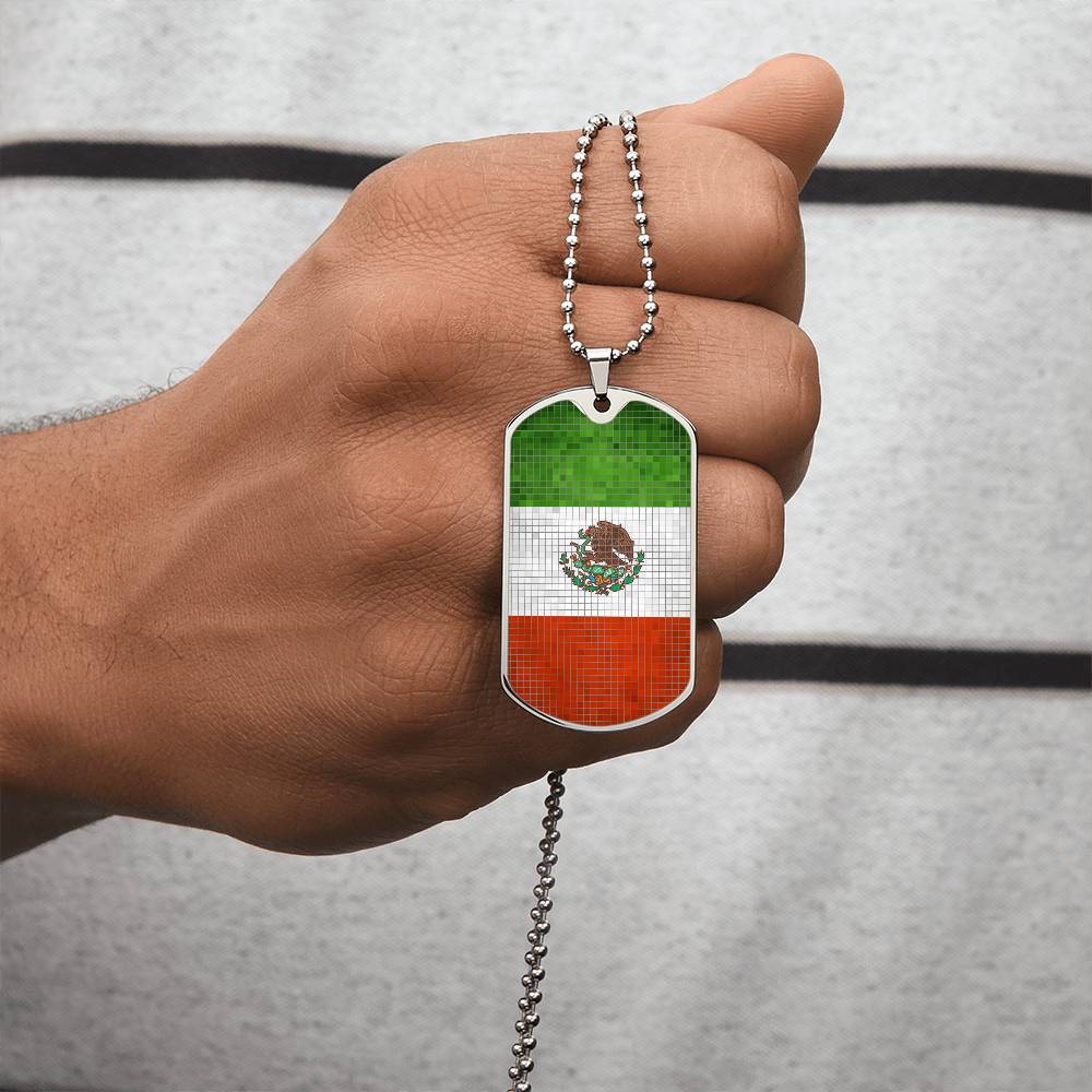 Personalized Mexico Flag Necklace