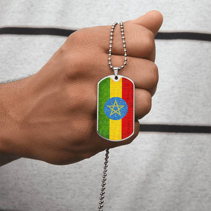 Personalized Ethiopia Flag Necklace